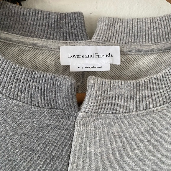 Lovers + Friends Oversized Gray Two Tone Colorblock Sweatshirt Dress Tunic - Picture 13 of 15